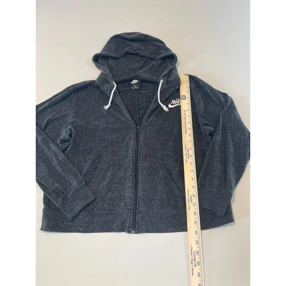Nike Size 1X Charcoal Gray Lightweight Logo Hoodie
